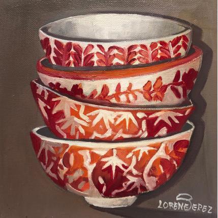 Painting Petites vaiselle bols by Lorene Perez | Painting Figurative Oil Pop icons