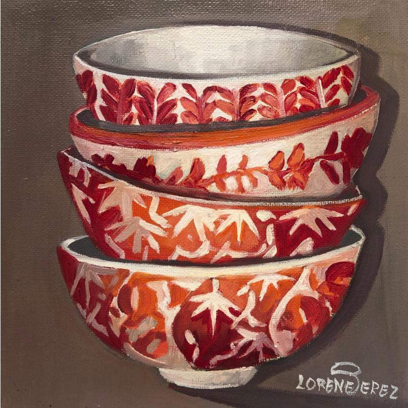 Pintura Petites vaiselle bols por Lorene Perez | Pintura Figurativo Aceite