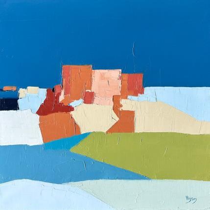 Painting Bleu infini by Hirson Sandrine | Painting Abstract Oil Landscapes, Minimalist, Nature