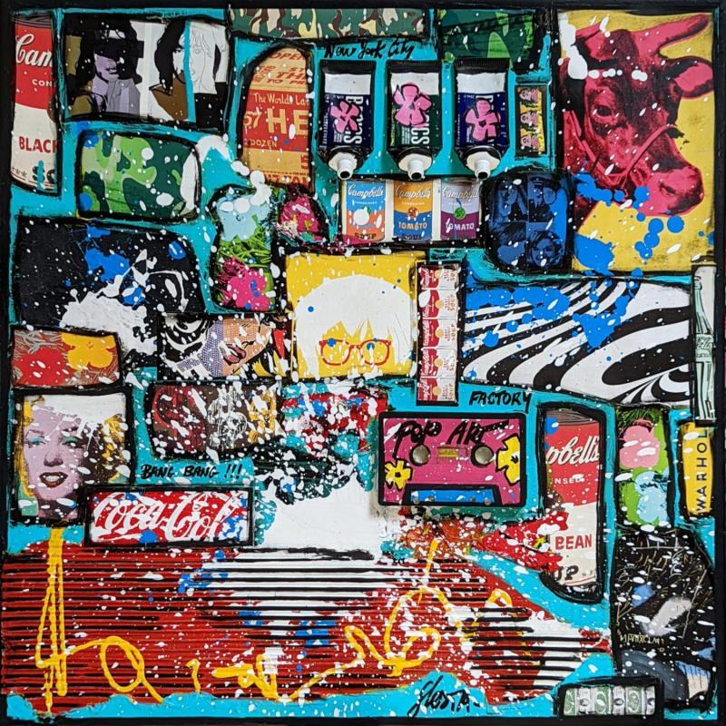 Painting POP POP POP by Costa Sophie | Painting Pop-art Pop icons Acrylic Gluing Upcycling