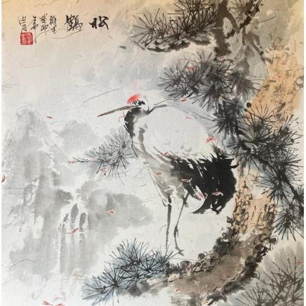 Peinture Crane par Yu Huan Huan | Tableau Figuratif Encre Paysages