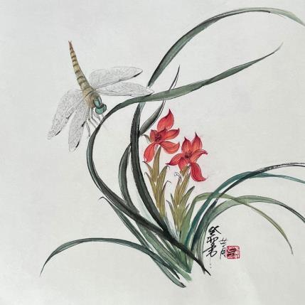 Painting Dragonfly  by Yu Huan Huan | Painting Figurative Ink Animals