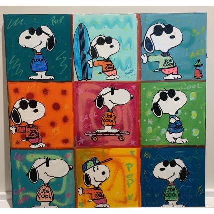 Pintura Snoopy cool by 9 por Kikayou | Pintura Pop art Acrílico, Collage, Graffiti
