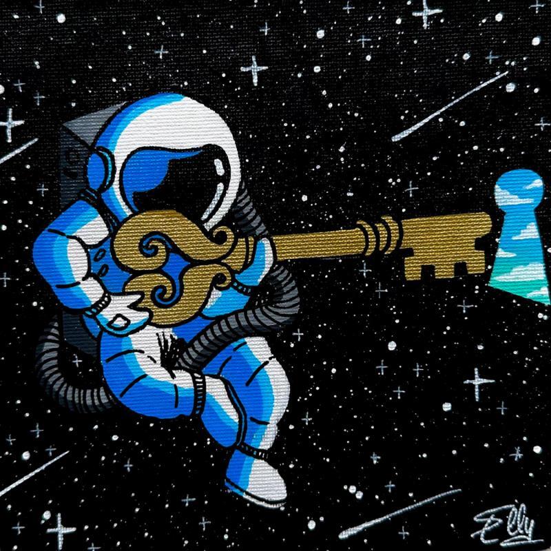 Gemälde La clé vers le monde terrestre von Elly | Gemälde Pop-Art Alltagsszenen Acryl Posca