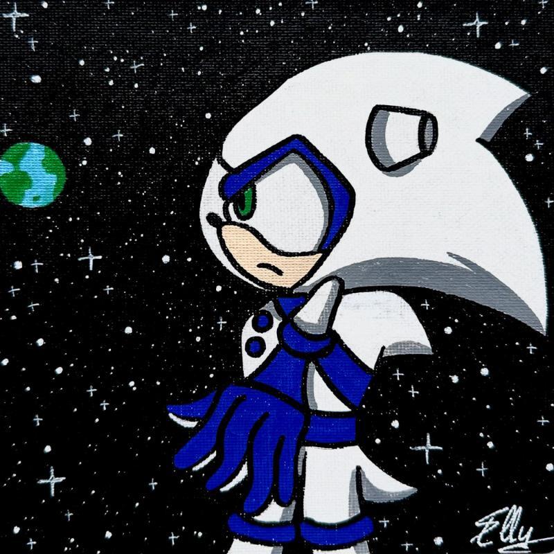 Peinture Sonic mission spatiale par Elly | Tableau Pop-art Icones Pop Acrylique Posca