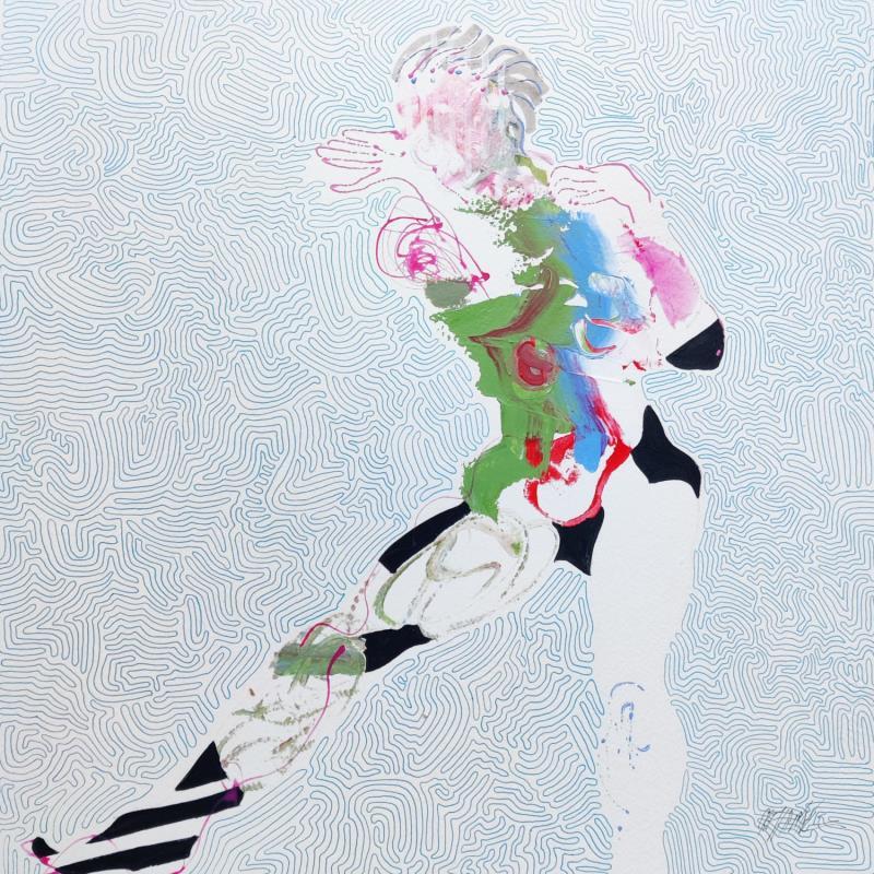 Peinture Baiser volé par Cressanne | Tableau Figuratif Nu Acrylique Encre