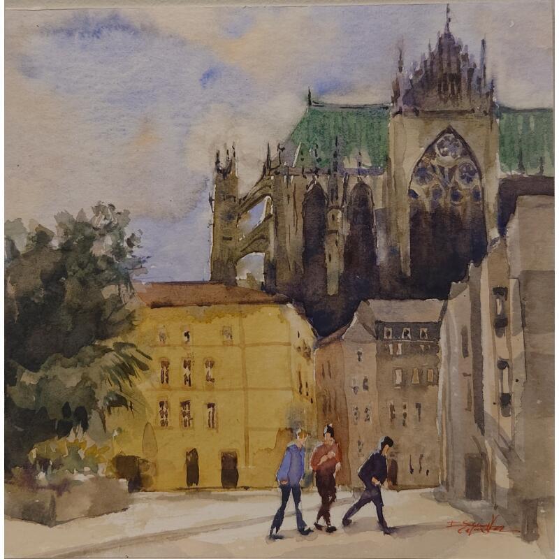 Gemälde T'as vu ça !  von Seruch Capouillez Isabelle | Gemälde Figurativ Urban Aquarell