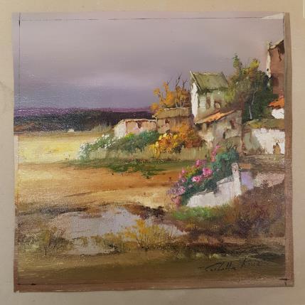 Peinture El pozo florido par Cabello Ruiz Jose | Tableau Figuratif Huile Architecture