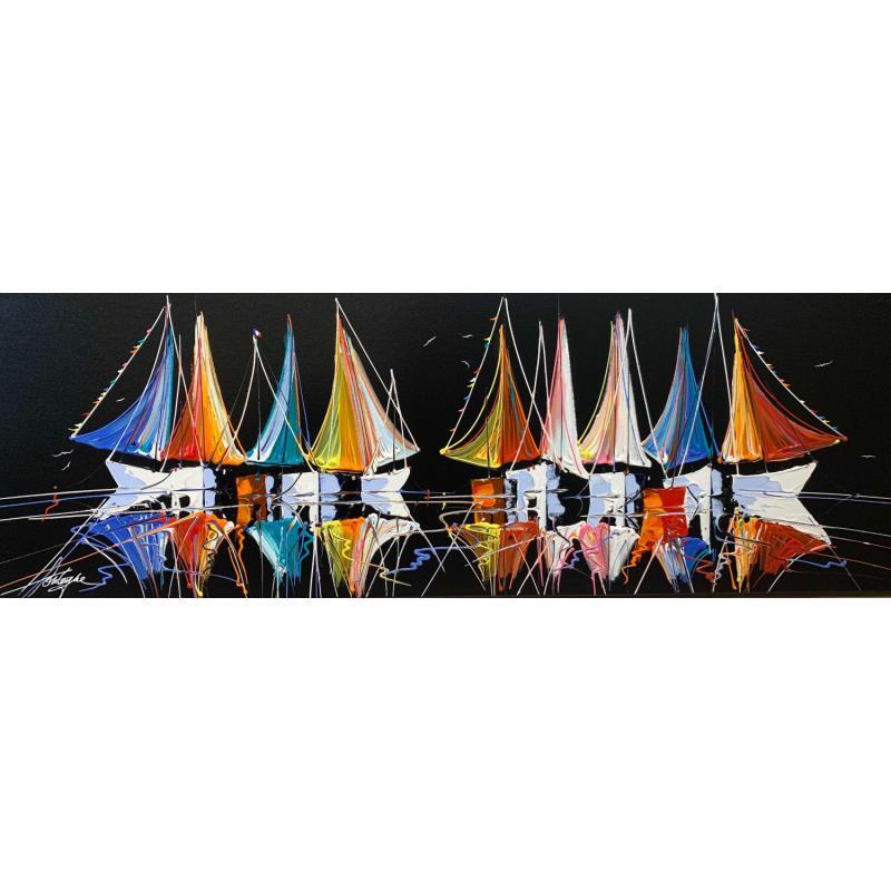 Painting Les couleurs cette Nuit by Fonteyne David | Painting Figurative Acrylic Landscapes