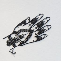 Peinture Henné par Atalanta Vanessa | Tableau  Carton, Papier Noir & blanc