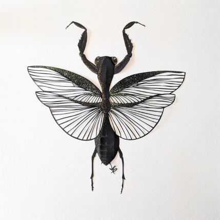 Gemälde Mante religieuse von Atalanta Vanessa | Gemälde  Papier Natur, Stillleben, Tiere