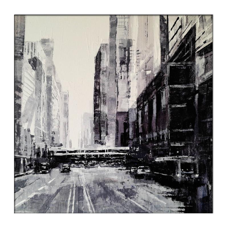 Peinture San Francisco 12h00 par Poumès Jérôme | Tableau Figuratif Urbain Acrylique