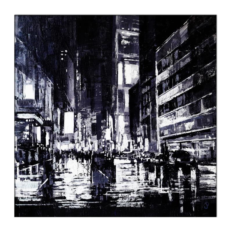 Painting By night by Poumès Jérôme | Painting Figurative Urban Acrylic