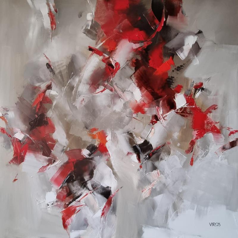 Peinture Winter holidays par Virgis | Tableau Abstrait Minimaliste Huile