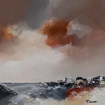 Painting Sleepy Village by Pienon Cyril | Painting Figurative Acrylic Landscapes, Marine