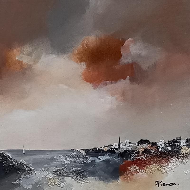 Peinture Sleepy Village par Pienon Cyril | Tableau Figuratif Paysages Marine Acrylique