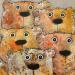 Painting les 5 Ours by Maury Hervé | Painting Raw art Animals