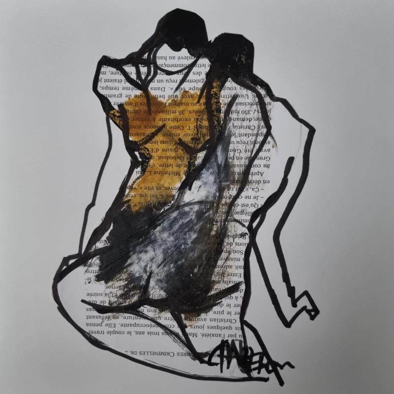 Gemälde F3 Écriture 7 von Chaperon Martine | Gemälde Figurativ Akt Acryl