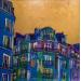 Peinture Driiing! par Anicet Olivier | Tableau Figuratif Urbain Architecture Acrylique Pastel
