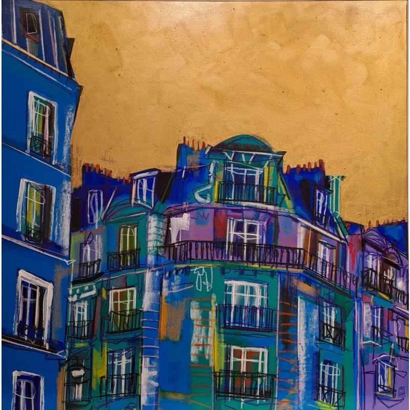 Peinture Driiing! par Anicet Olivier | Tableau Figuratif Urbain Architecture Acrylique Pastel