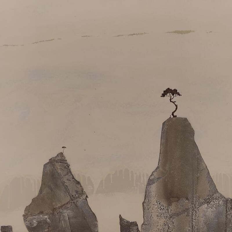 Peinture Connectés par Lemonnier  | Tableau Matiérisme Paysages Acrylique Zinc