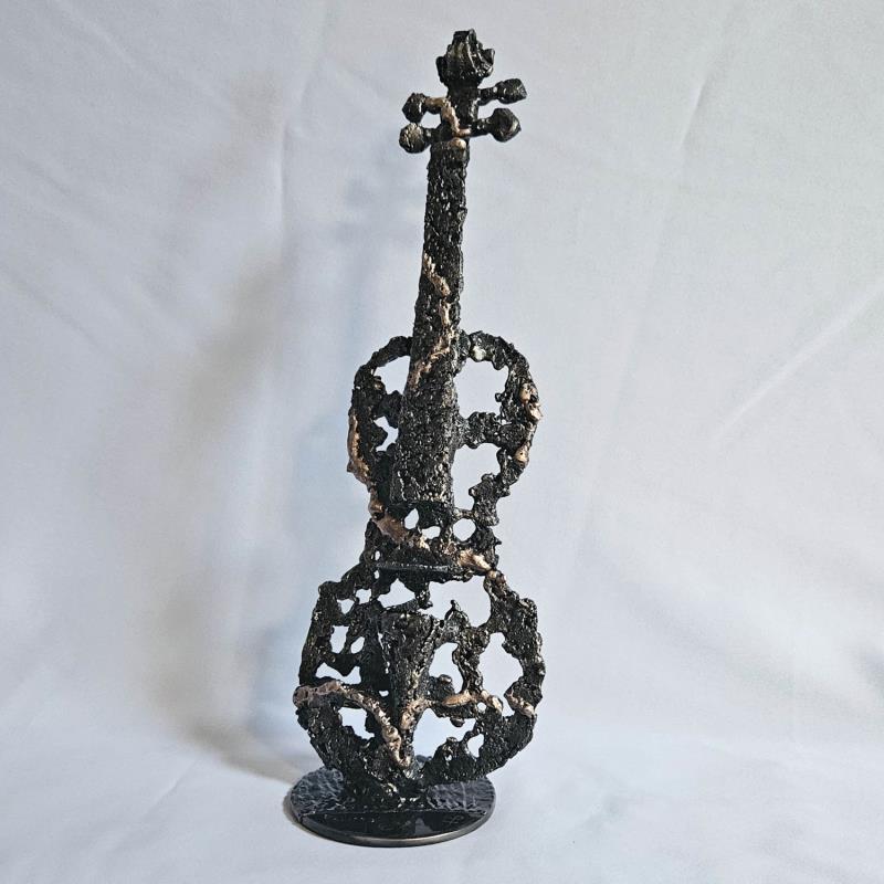 Escultura Violon oublié des dieux 7-24 por Buil Philippe | Escultura Figurativo Música Metal Bronce
