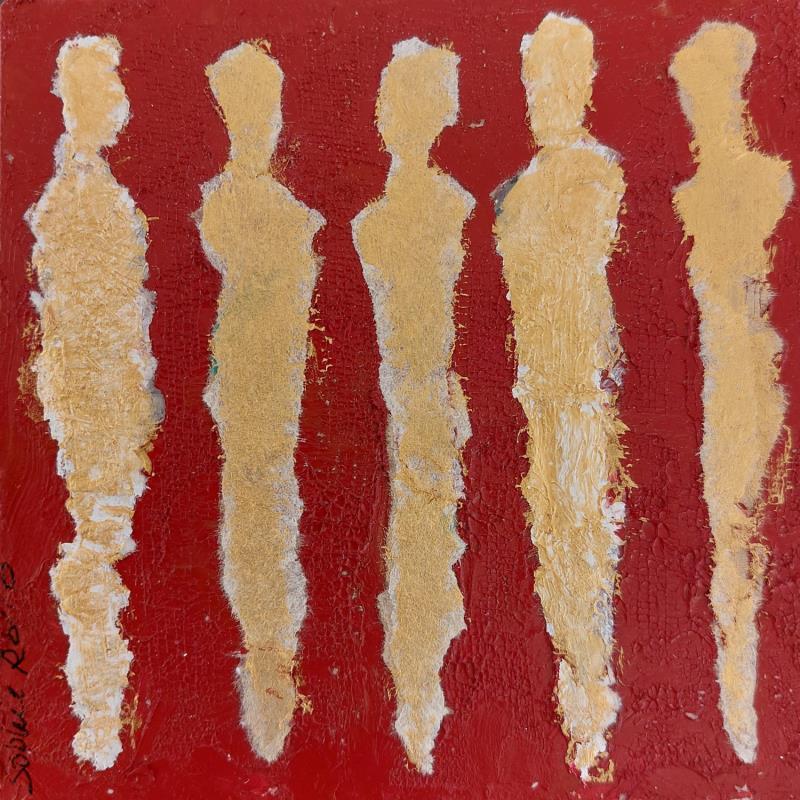 Painting rouge d'or by Rocco Sophie | Painting Raw art Acrylic Gluing Sand