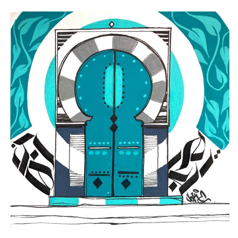 Peinture Sidi par Nitram Joke | Tableau Street Art Paysages Urbain Architecture Graffiti Acrylique Encre Papier