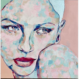 Pintura Conversations silencieuses : « Dous’heure » por Coco | Pintura Figurativo Acrílico Retrato