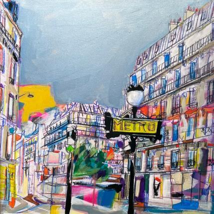 Peinture Au labyrinthe des rencontres par Anicet Olivier | Tableau Figuratif Acrylique, Pastel Architecture, Urbain