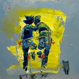 Peinture Enlacés par Raffin Christian | Tableau Figuratif Huile Scènes de vie