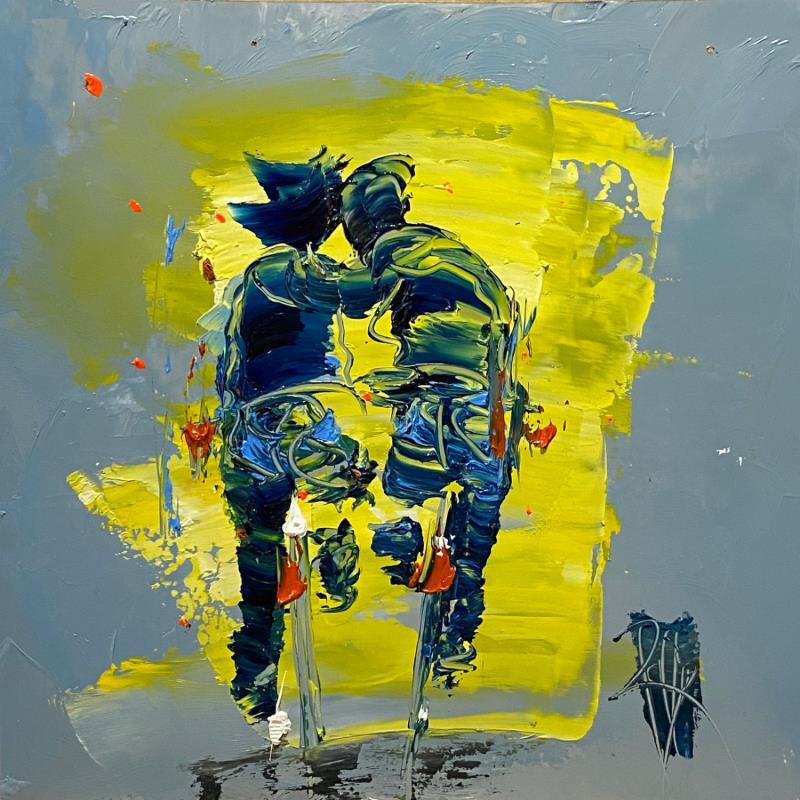 Peinture Enlacés par Raffin Christian | Tableau Figuratif Scènes de vie Huile