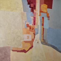 Peinture J'ai besoin de ton amour par Tomàs | Tableau Abstrait Huile Scènes de vie, Urbain