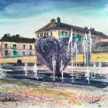 Peinture Troyes 186 Promenade au coeur par Hoffmann Elisabeth | Tableau Figuratif Aquarelle Urbain