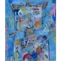 Pintura Royal chat por De Sousa Miguel | Pintura Arte bruto Acrílico, Collage Animales