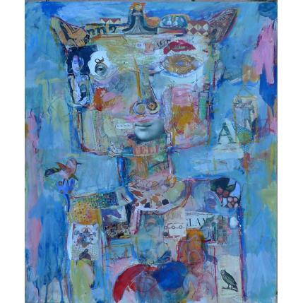 Painting Royal chat by De Sousa Miguel | Painting Raw art Acrylic, Gluing Animals