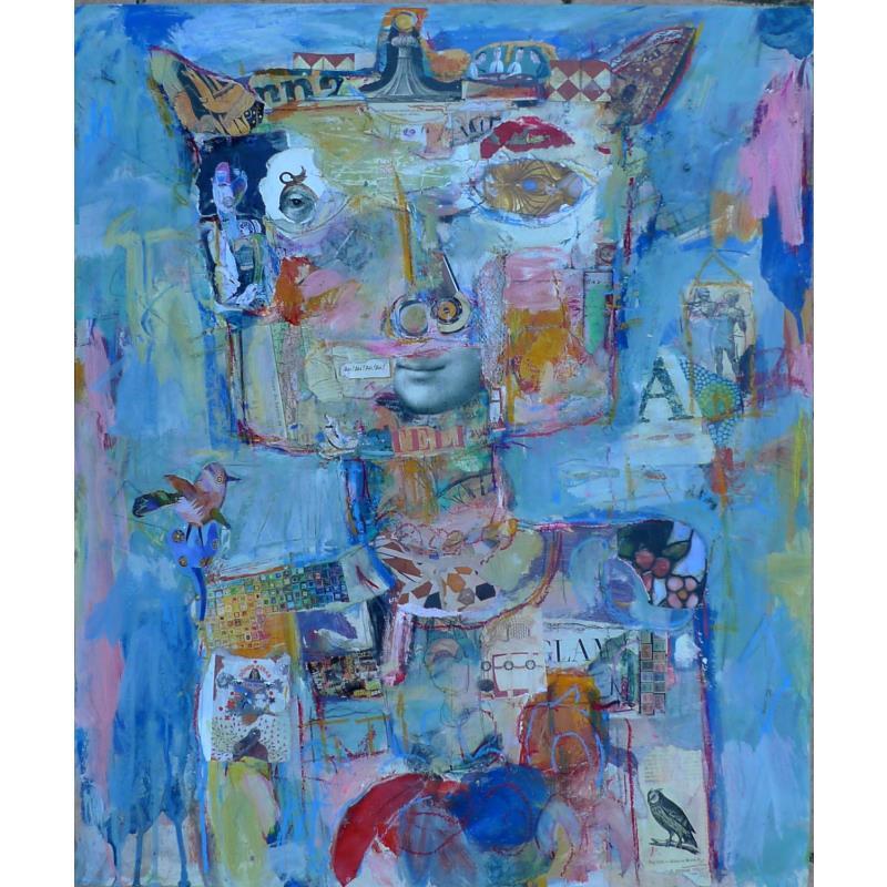 Pintura Royal chat por De Sousa Miguel | Pintura Arte bruto Acrílico, Collage Animales