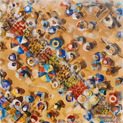 Pintura Place du marché 2 por Lama Niankoye | Pintura Figurativo Acrílico Life style