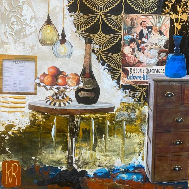 Painting Biscuits Lefèvre  by Romanelli Karine | Painting Figurative Life style Still-life Acrylic Gluing Posca Pastel Paper