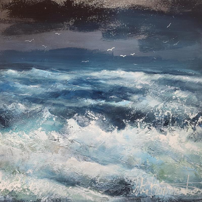 Peinture Clair de lune par Ortis-Bommarito Nicole | Tableau Figuratif Marine Acrylique