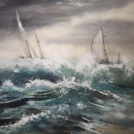 Peinture Nouveaux horizons par Ortis-Bommarito Nicole | Tableau Figuratif Acrylique Marine
