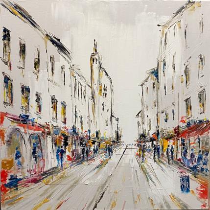 Painting Balade en ville by Raffin Christian | Painting Figurative Oil Urban