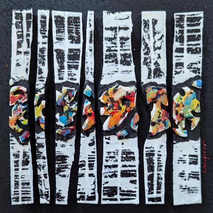 Gemälde Bc7 forme double multi sur blanc noir von Langeron Luc | Gemälde