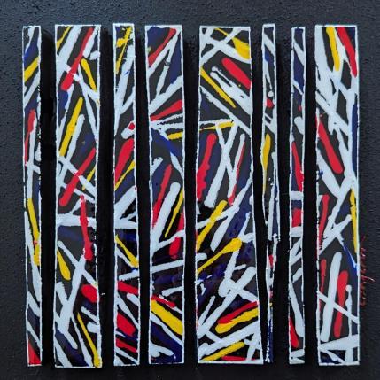 Painting Bc8 fine oblique hommage mondrian by Langeron Luc | Painting Subject matter Acrylic, Resin, Wood Pop icons