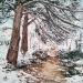 Peinture Sentier enneigé par Blandin Magali | Tableau Figuratif Paysages Huile