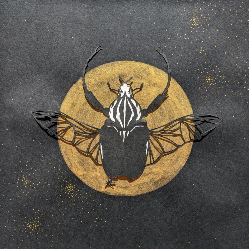 Painting Insecte #2 by Atalanta Vanessa | Painting Nature Animals Cardboard Paper