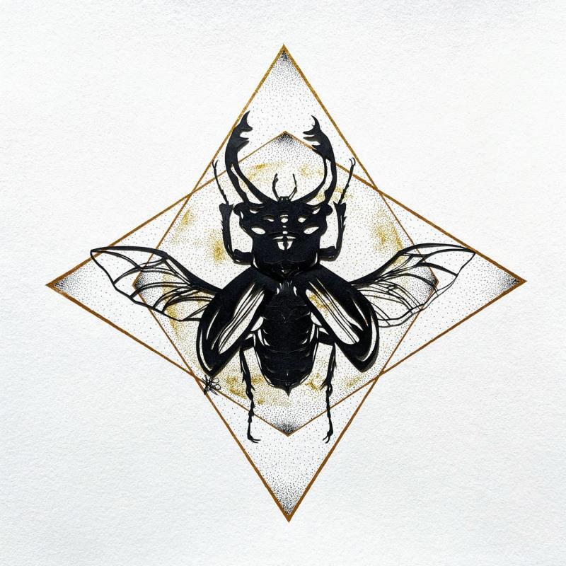 Peinture Cerf-volant par Atalanta Vanessa | Tableau Nature Animaux Carton Papier