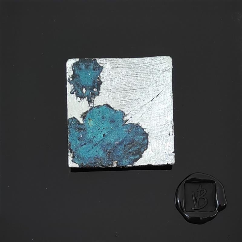 Painting Calgary by Bauquel Véronique | Painting Abstract Minimalist Gluing Silver leaf