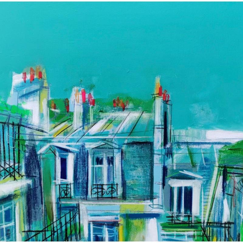 Pintura Une fenêtre vedette por Anicet Olivier | Pintura Figurativo Urbano Arquitectura Acrílico Pastel