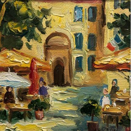 Peinture Place de l'Archevêché par Arkady | Tableau Figuratif Huile Scènes de vie, Urbain